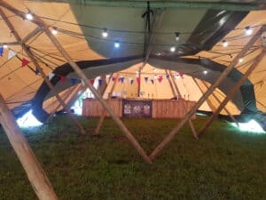 Our large bar - almost 8 metres long in a Tipi